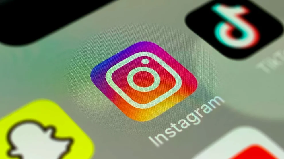 Instagram logo on smartphone screen